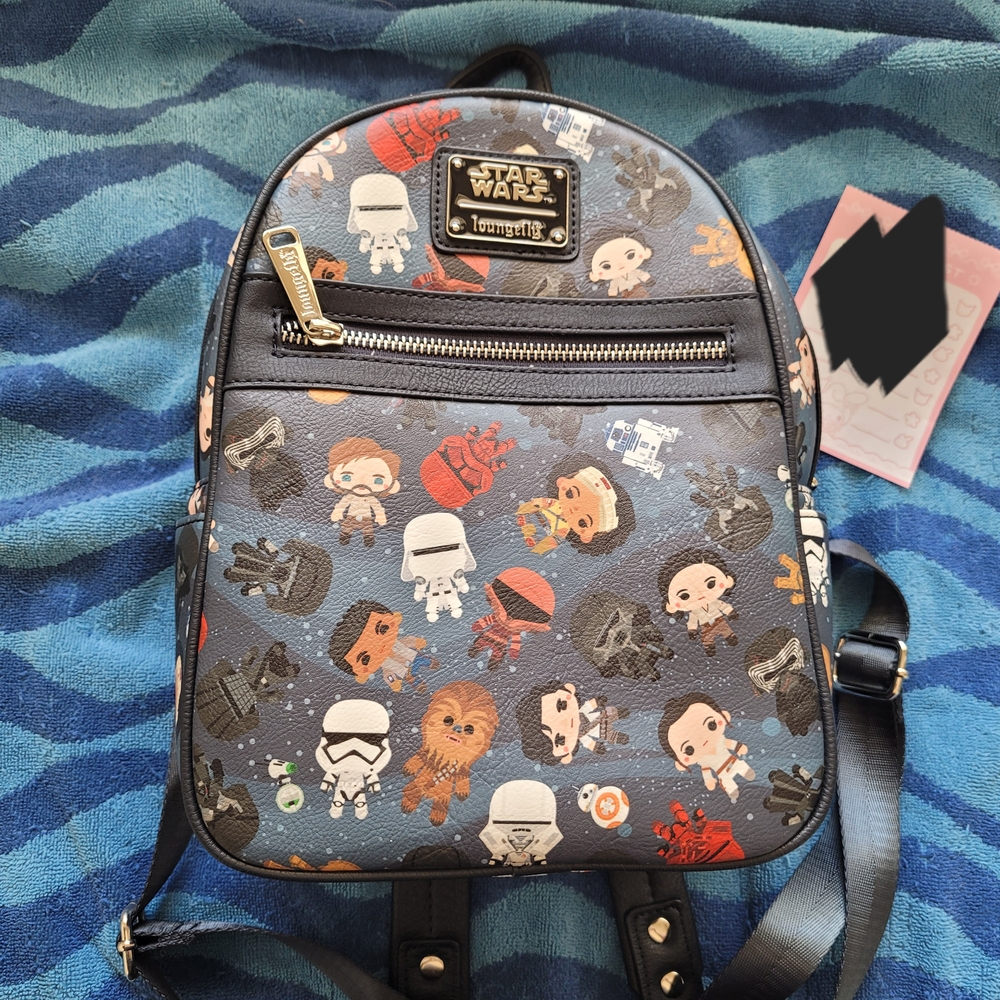 Loungefly Star Wars Backpack - Black with Multicolor Characters
